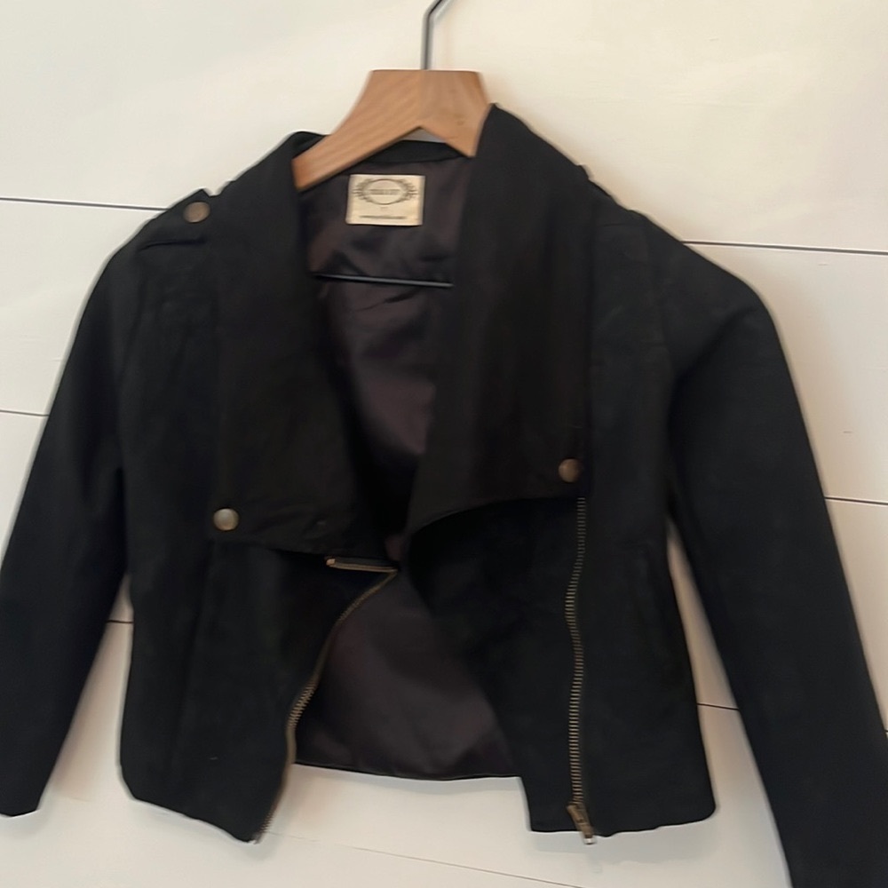 Mia Joy Girls Suede Black Jacket